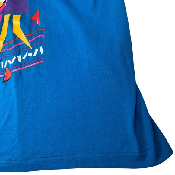 Vintage Hanes XL 90s "In Tune" Graphic TShirt Single Stitch Blue Retro Style - Picture 13 of 16